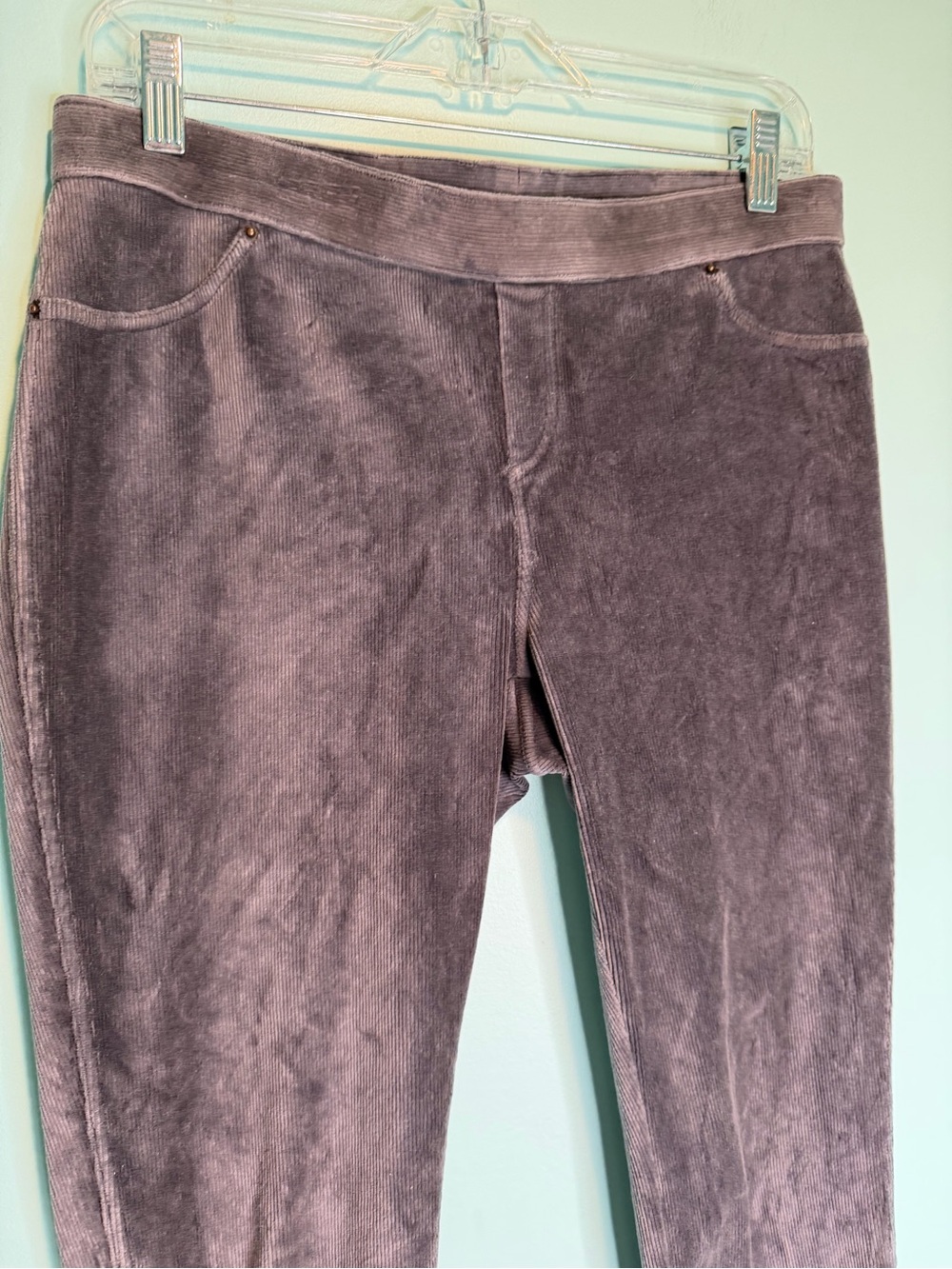June & Daisy Women’s Velvety Soft Plush Stretch Leggings - Size  Medium Gray